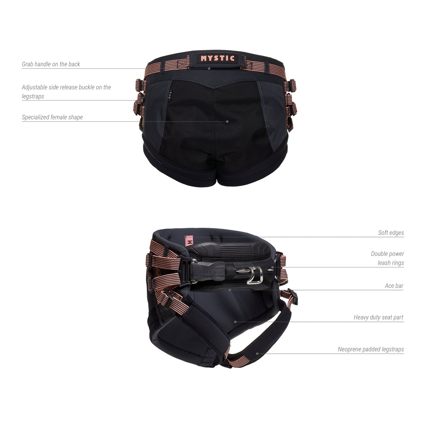 Mystic Passion Seat Harness Women (avec spreader bar)