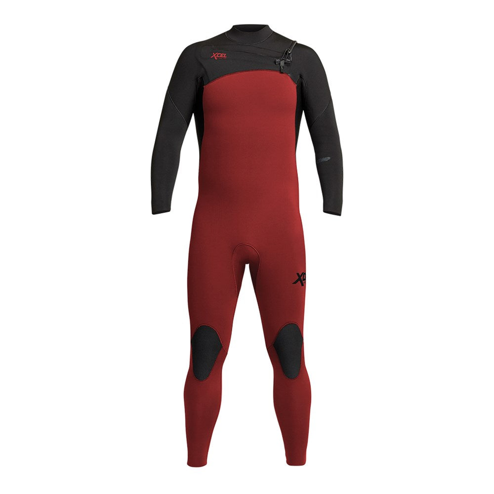 XCEL Mens Comp 3/2mm Front Zip Fullsuit Chilipepper-Black