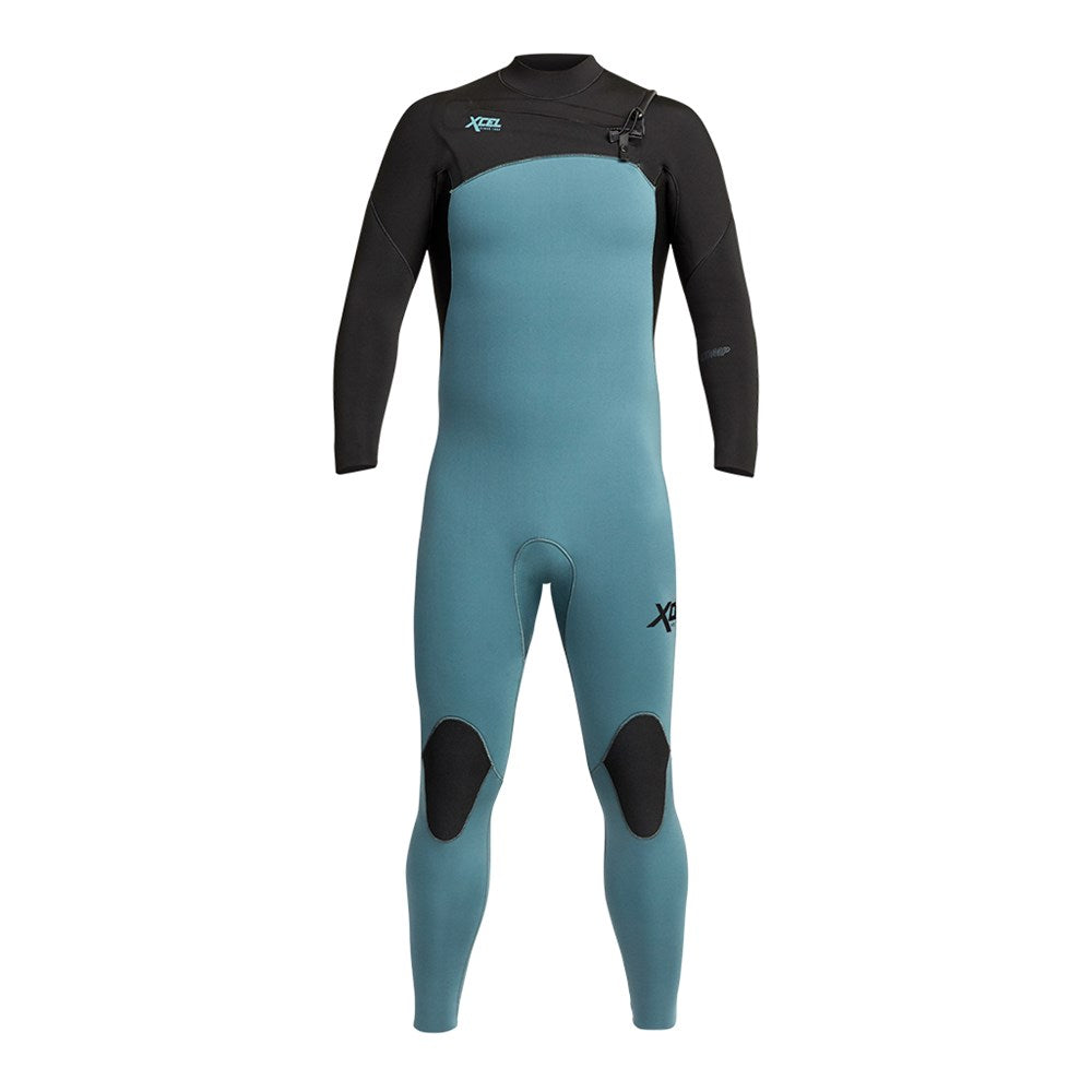 XCEL Mens Comp 3/2mm Front Zip Fullsuit Tinfoil-Black