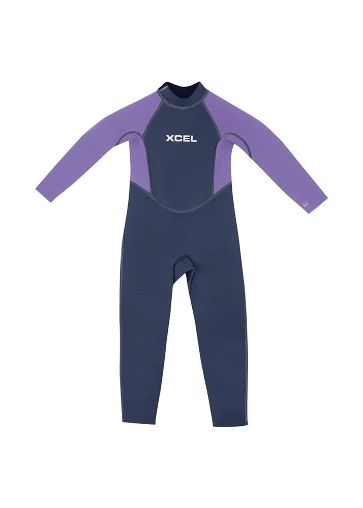 XCEL Toddler 3mm Back Zip Fullsuit Denim-Pale Purple